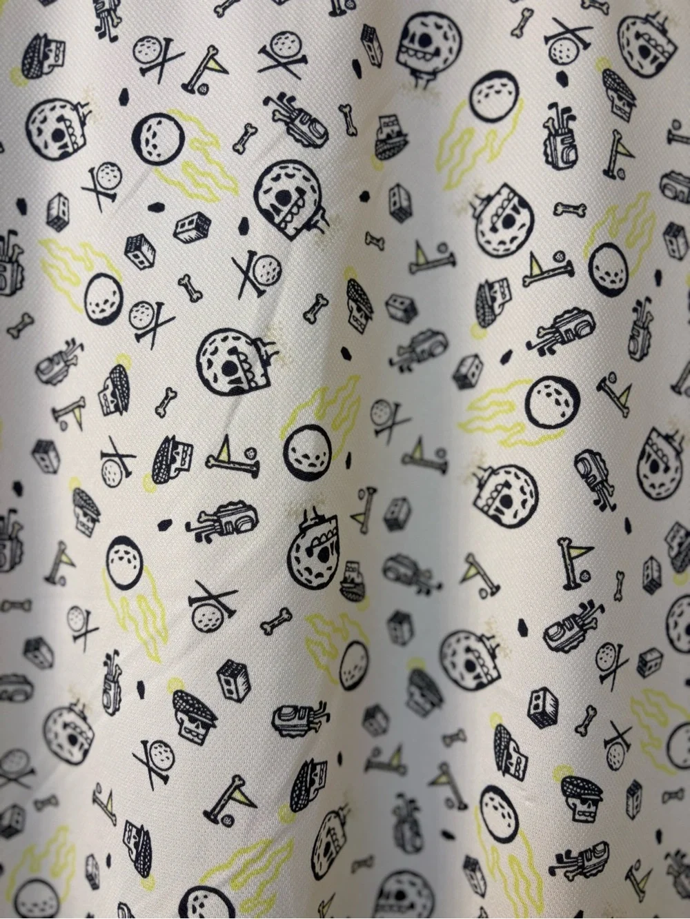 Under Armour White Printed Polo Shirt with Subtle Yellow Accents